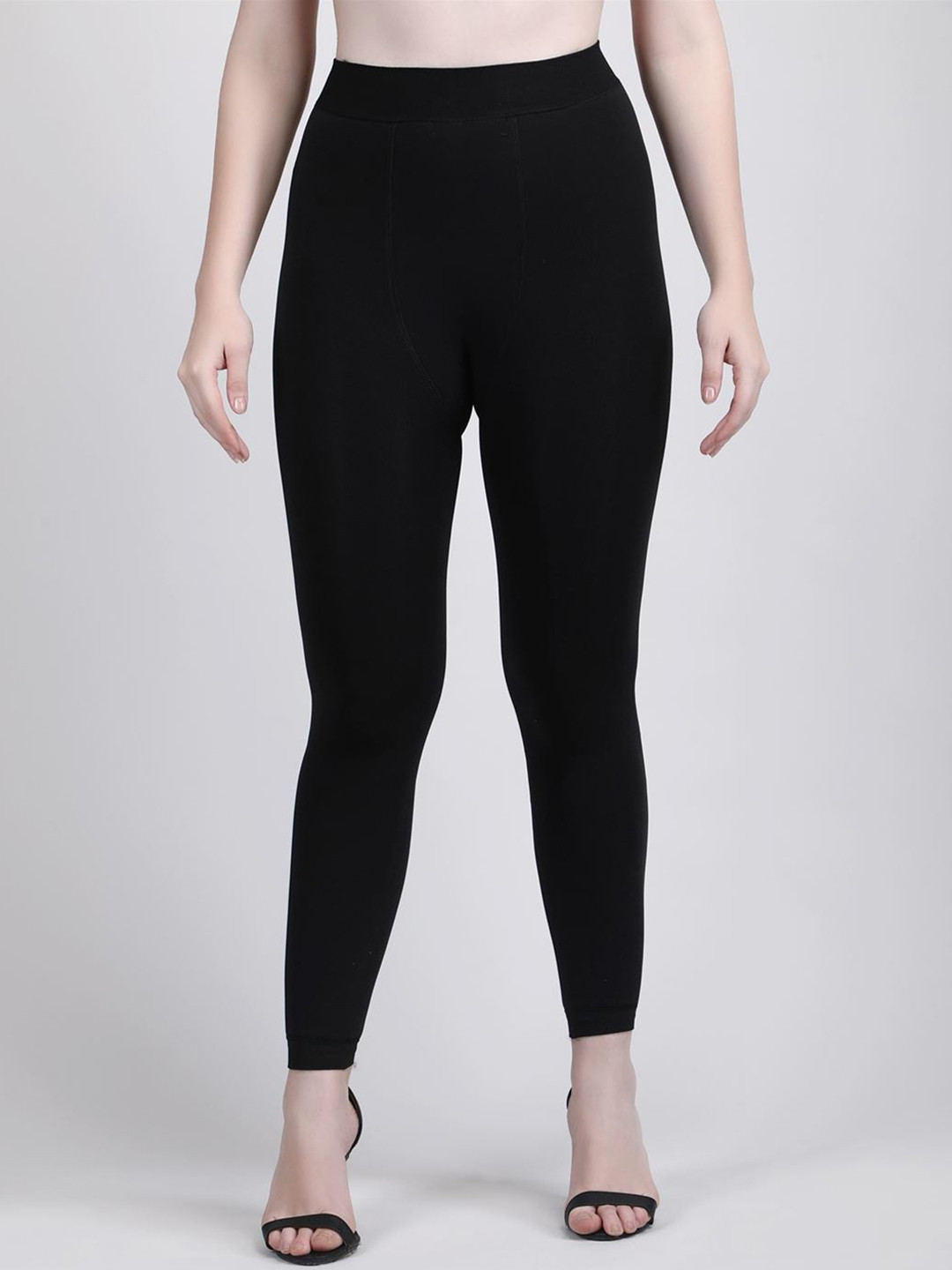 

DUNBERRY LONDON Warm Thermal Fur Fleece Lined Woolen Inside Leggings, Black