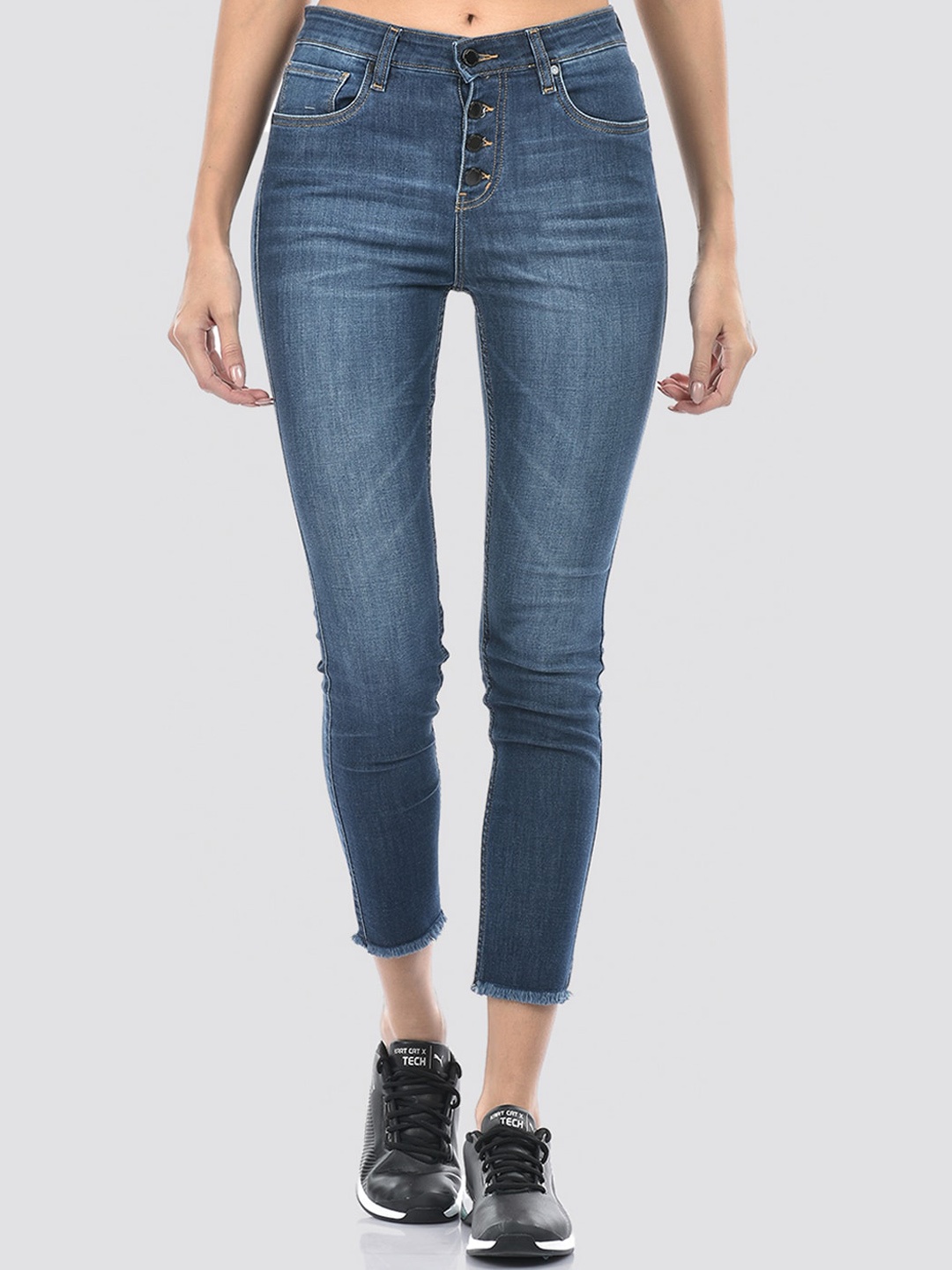 

Numero Uno Women Solid Skinny Fit Sustainable Stretchable Jeans, Blue