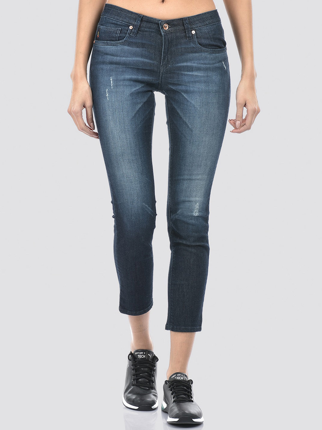 

Numero Uno Women Solid Skinny Fit Sustainable Stretchable Jeans, Blue
