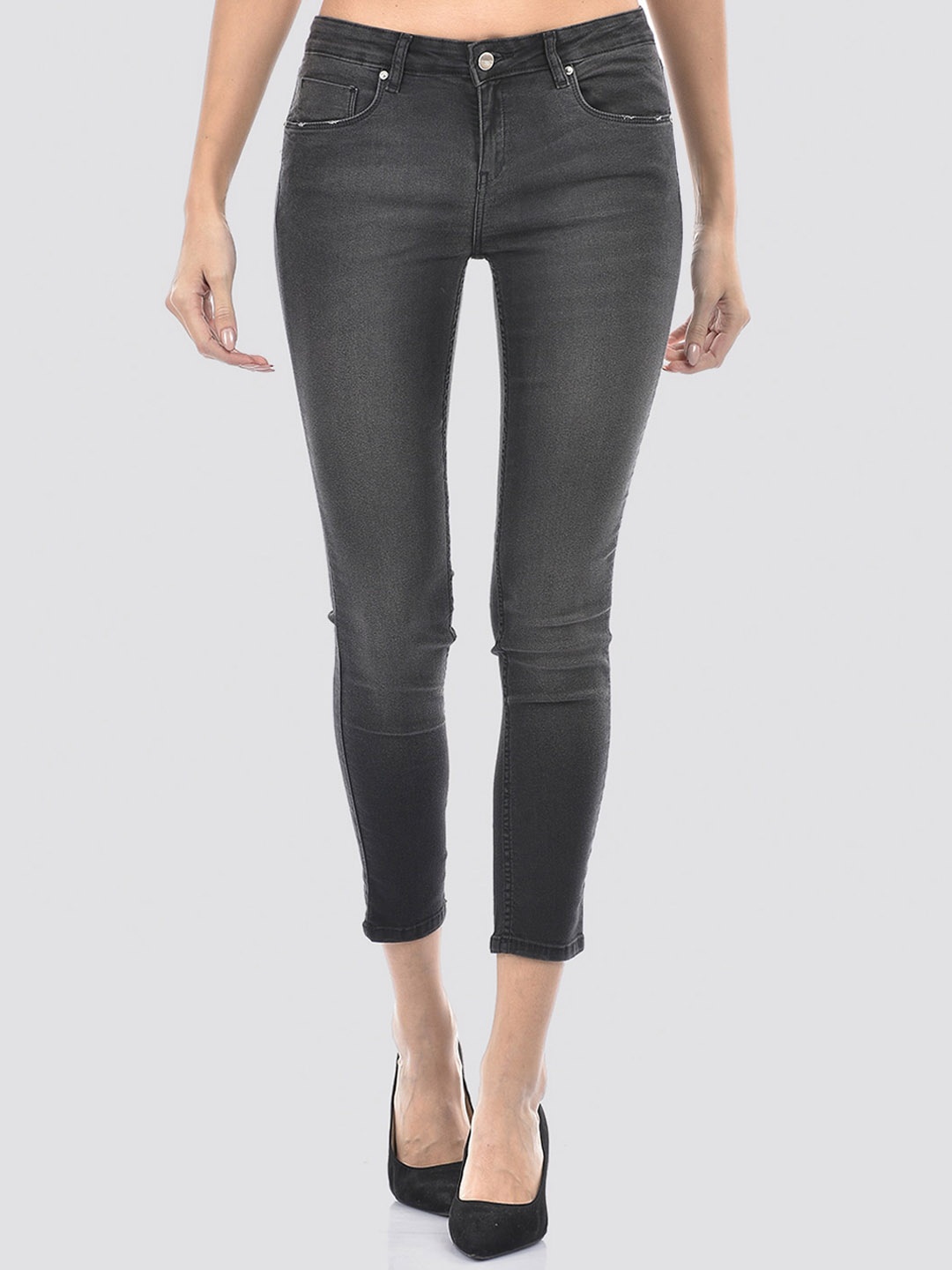 

Numero Uno Women Skinny Fit Cotton Stretchable Jeans, Black