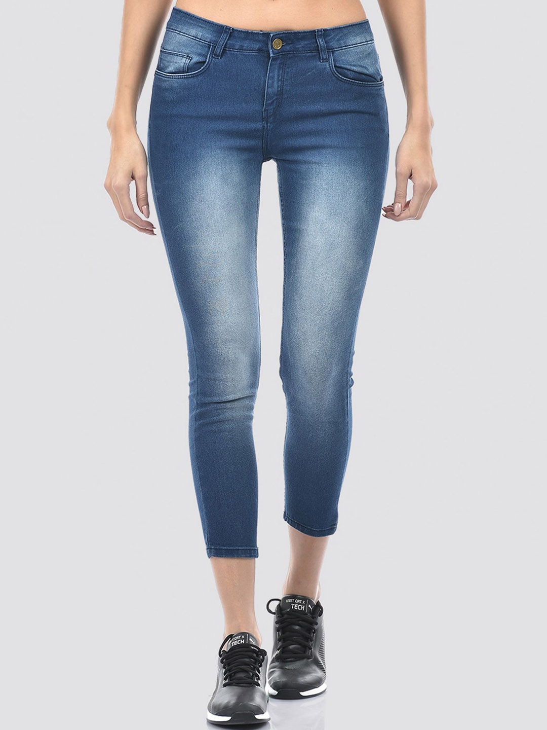 

Numero Uno Women Solid Skinny Fit Sustainable Stretchable Jeans, Navy blue