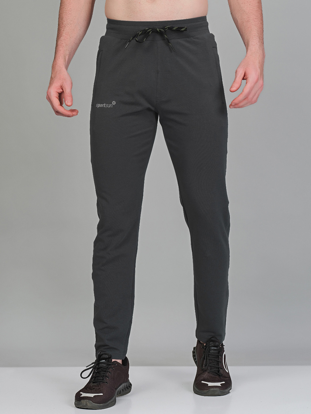 

SPORT SUN Men Mid-Rise Cotton Rapid Dry Training Or Gym Sports Track Pant, Grey