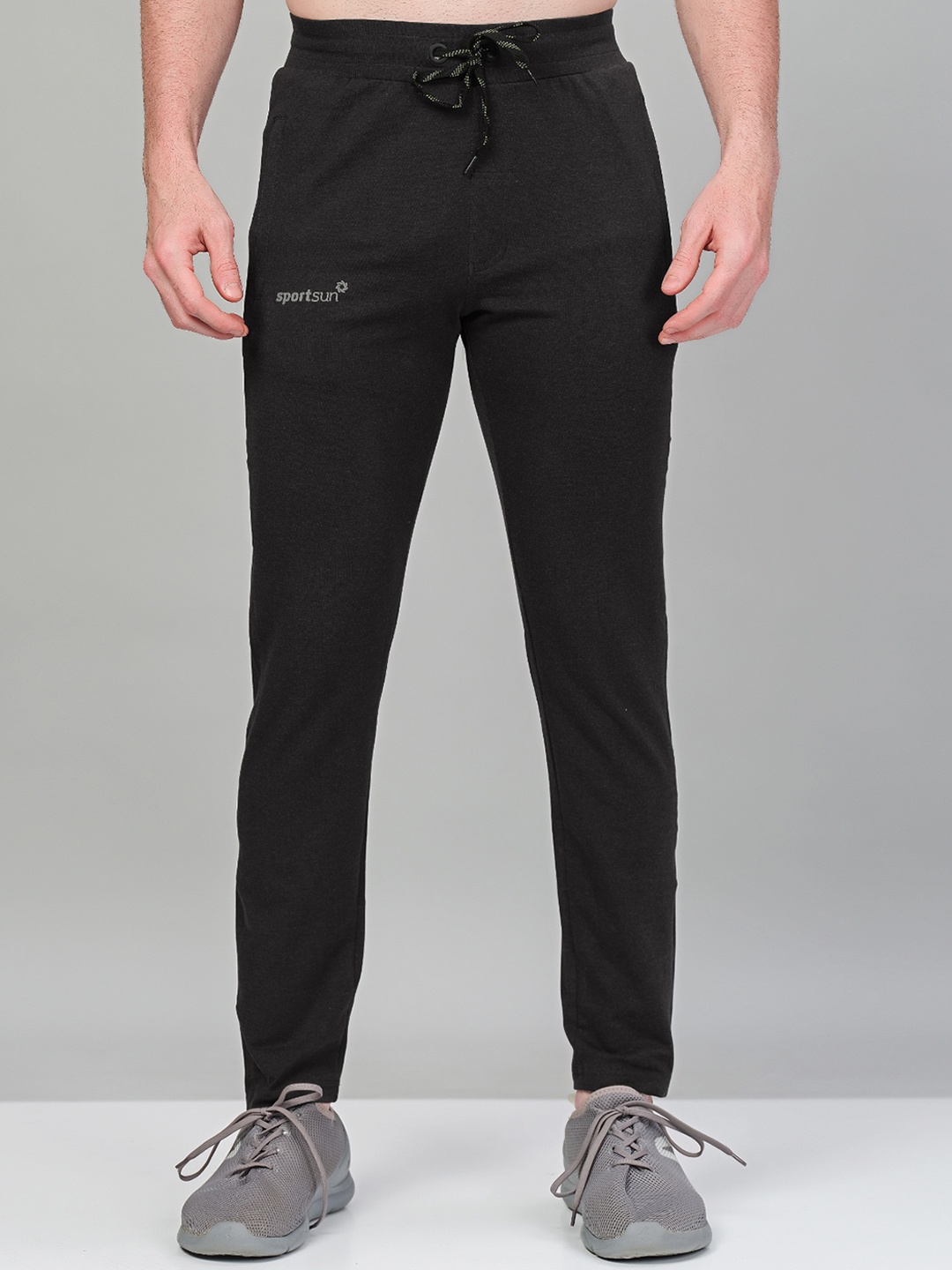

SPORT SUN Men Mid-Rise Cotton Rapid Dry Training Or Gym Sports Track Pants, Black