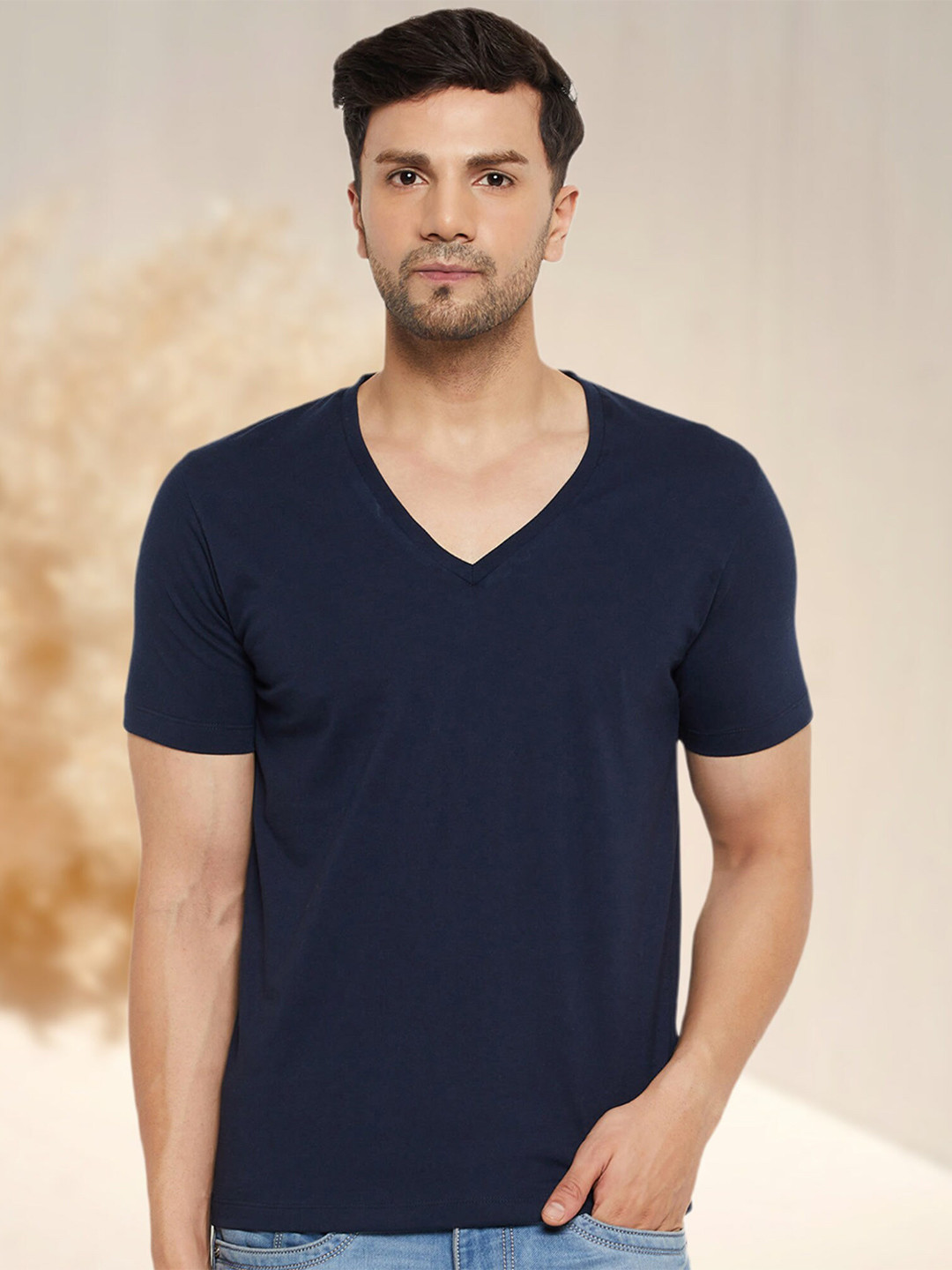 

WILD WEST V-Neck Short Sleeves T-shirt, Navy blue