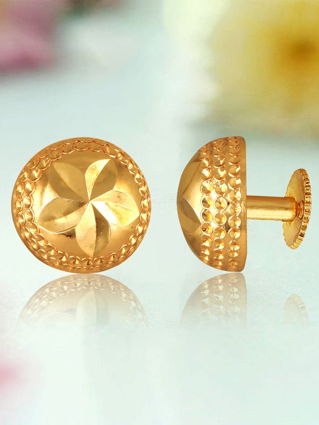 

Vighnaharta Gold Plated Circular Studs
