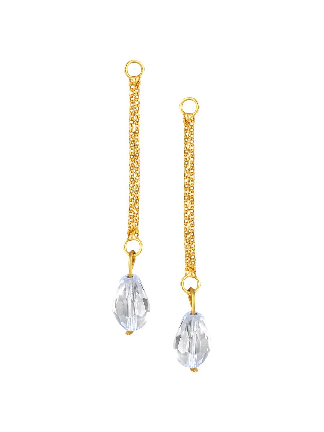 

Vighnaharta Gold-Plated Beaded Teardrop Shaped Drop Earrings