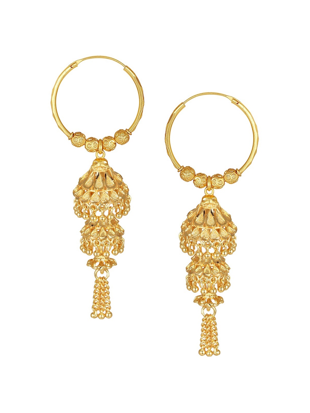 

Vighnaharta Gold-Plated Contemporary Drop Earrings