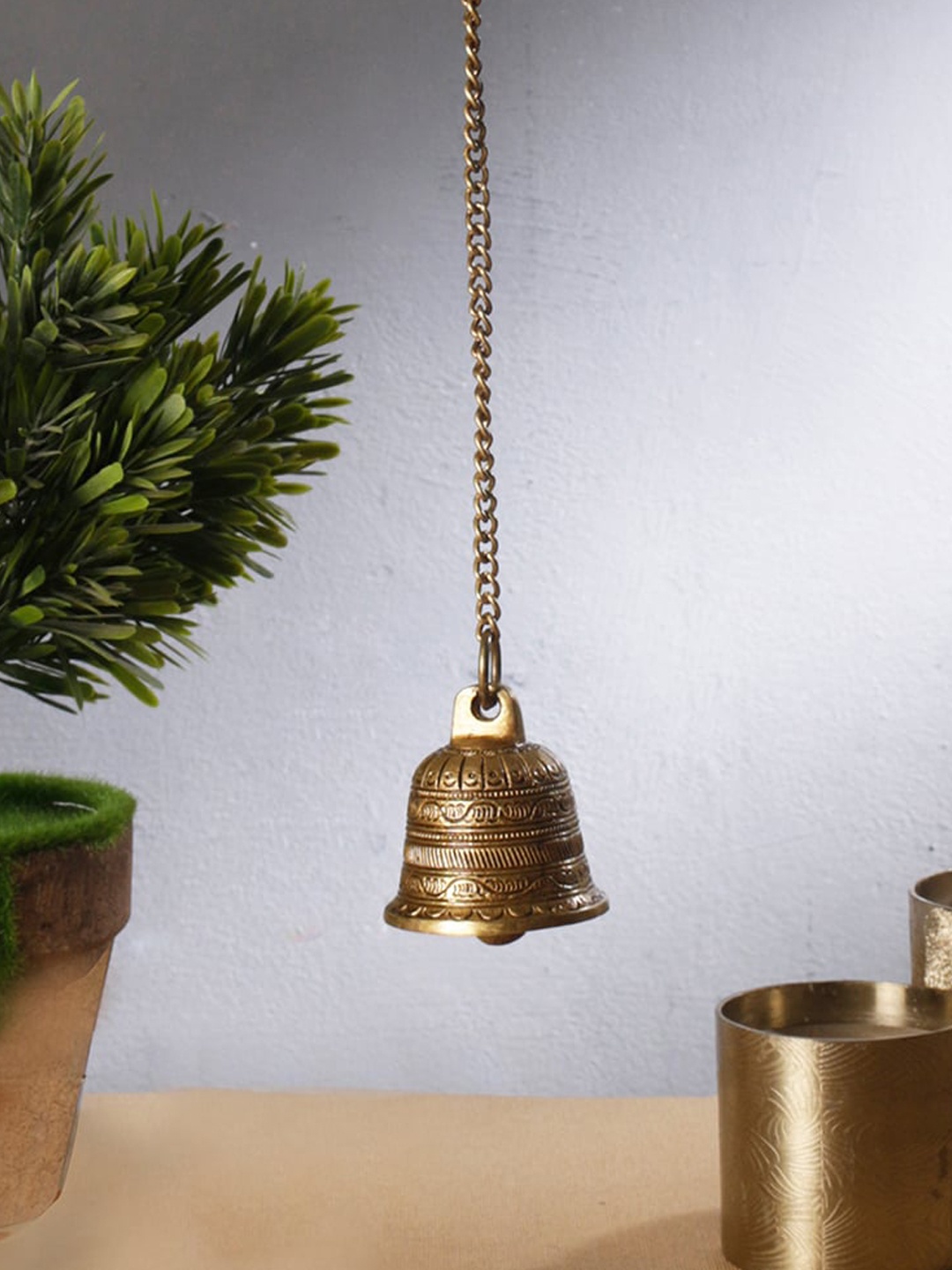

Two Moustaches Brown Temple Hanging Designer Bell