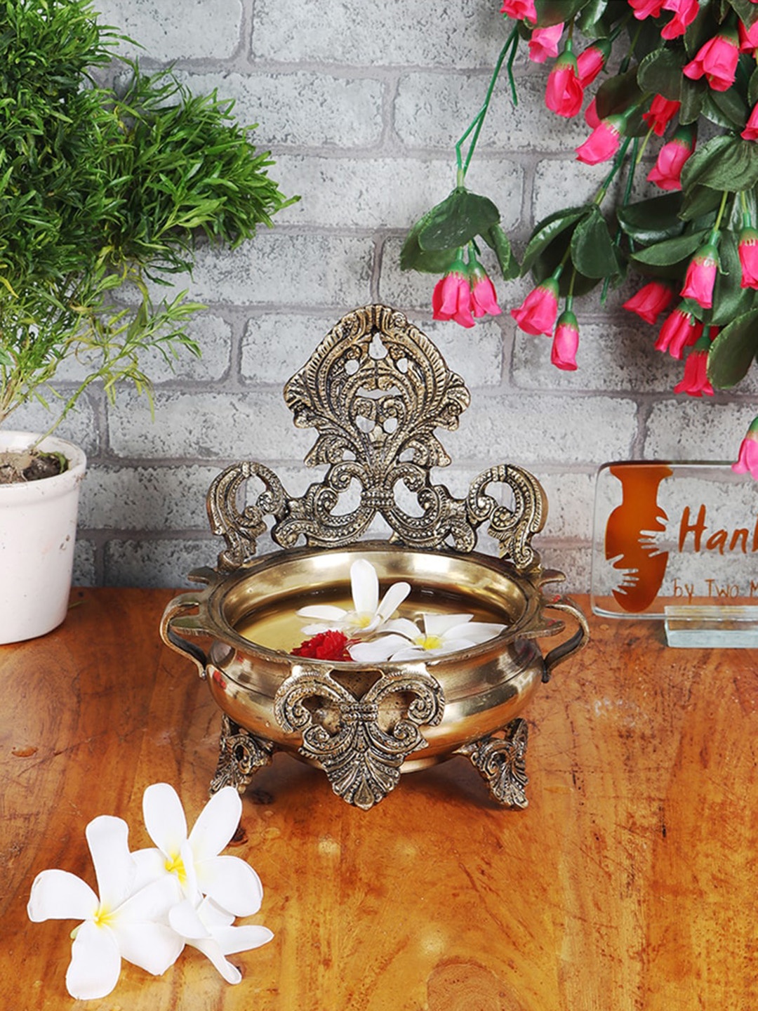 

Two Moustaches Yellow Brass Decorative Bowl