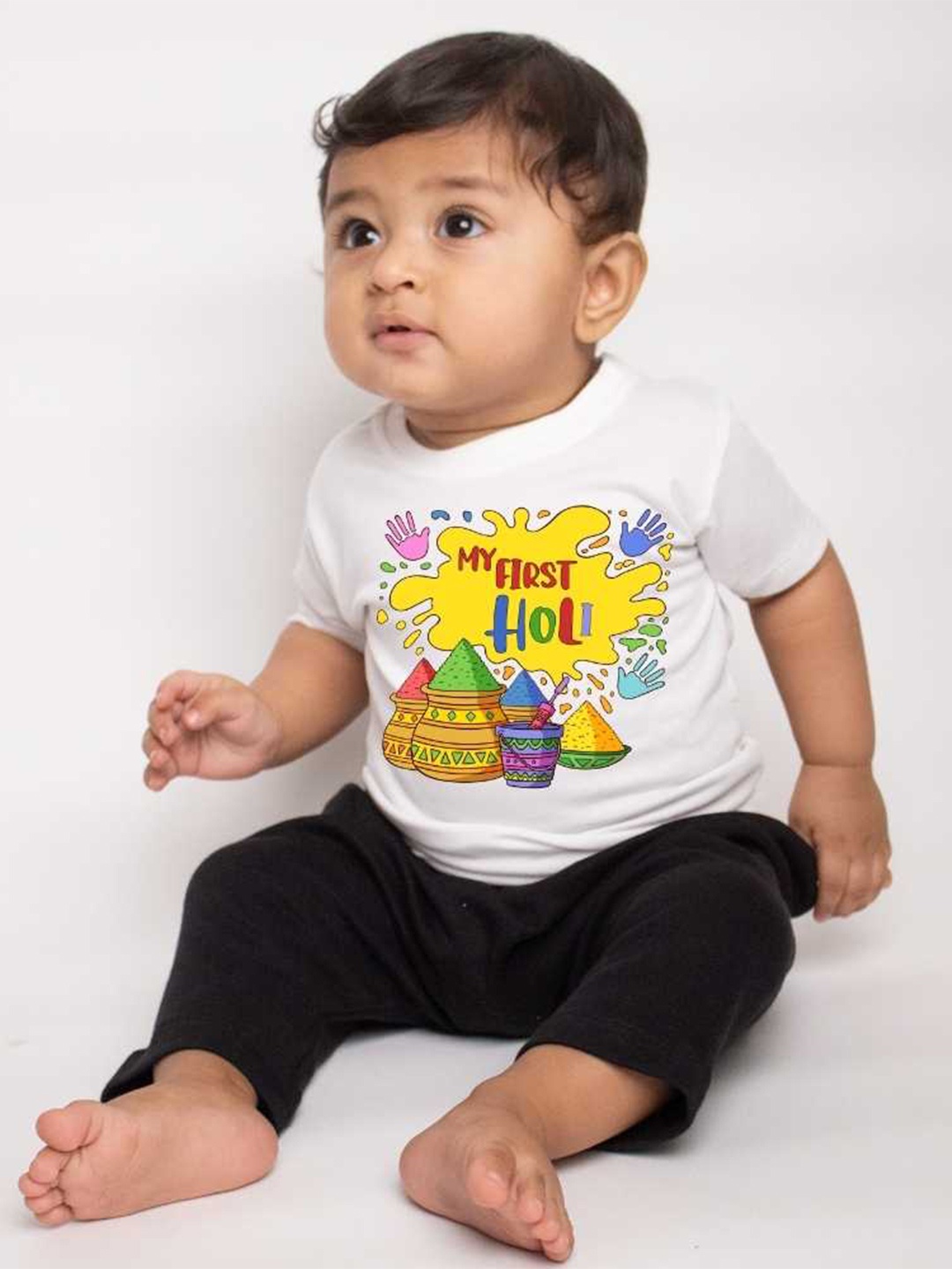 

KNITROOT Kids Graphic Printed Round Neck T-shirt, White