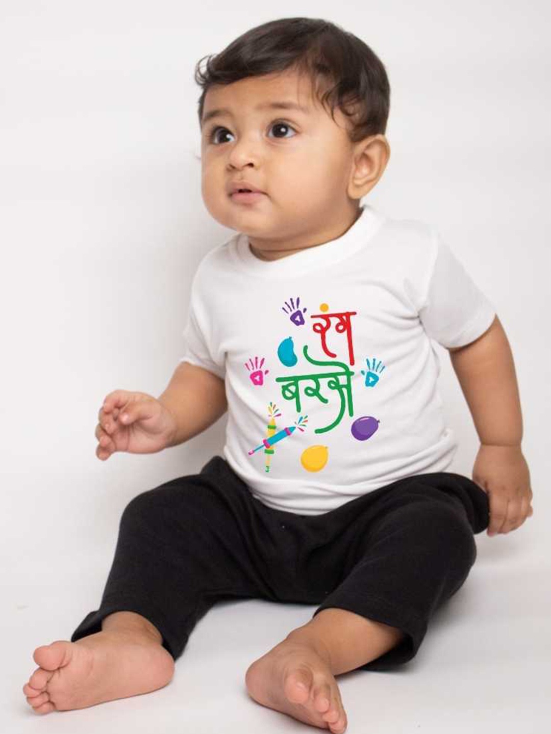 

KNITROOT Kids Typography Printed Cotton T-shirt, White