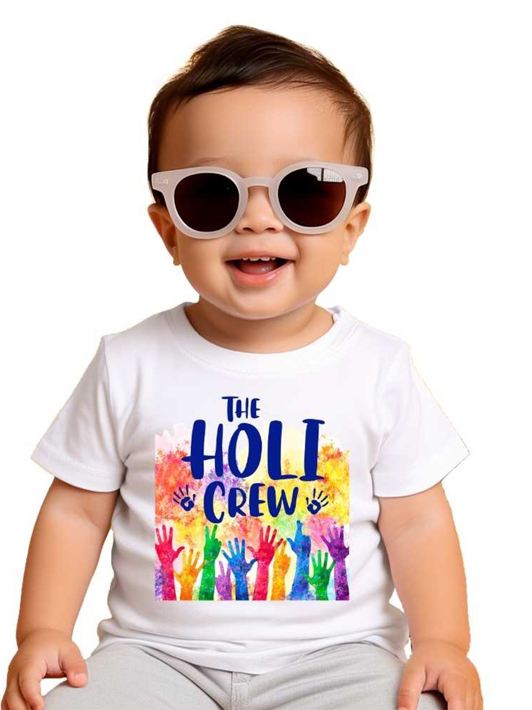 

KNITROOT Kids Typography Printed Round Neck T-shirt, White