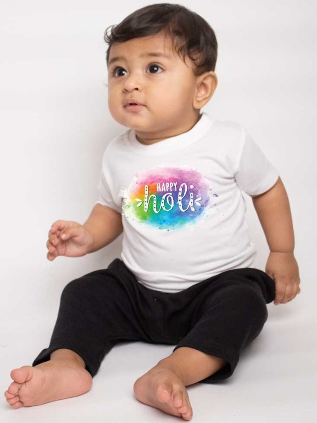 

KNITROOT Kids Typography Printed T-shirt, White