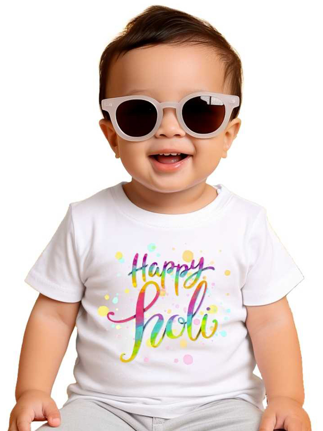 

KNITROOT Kids Typography Printed Round Neck T-shirt, White