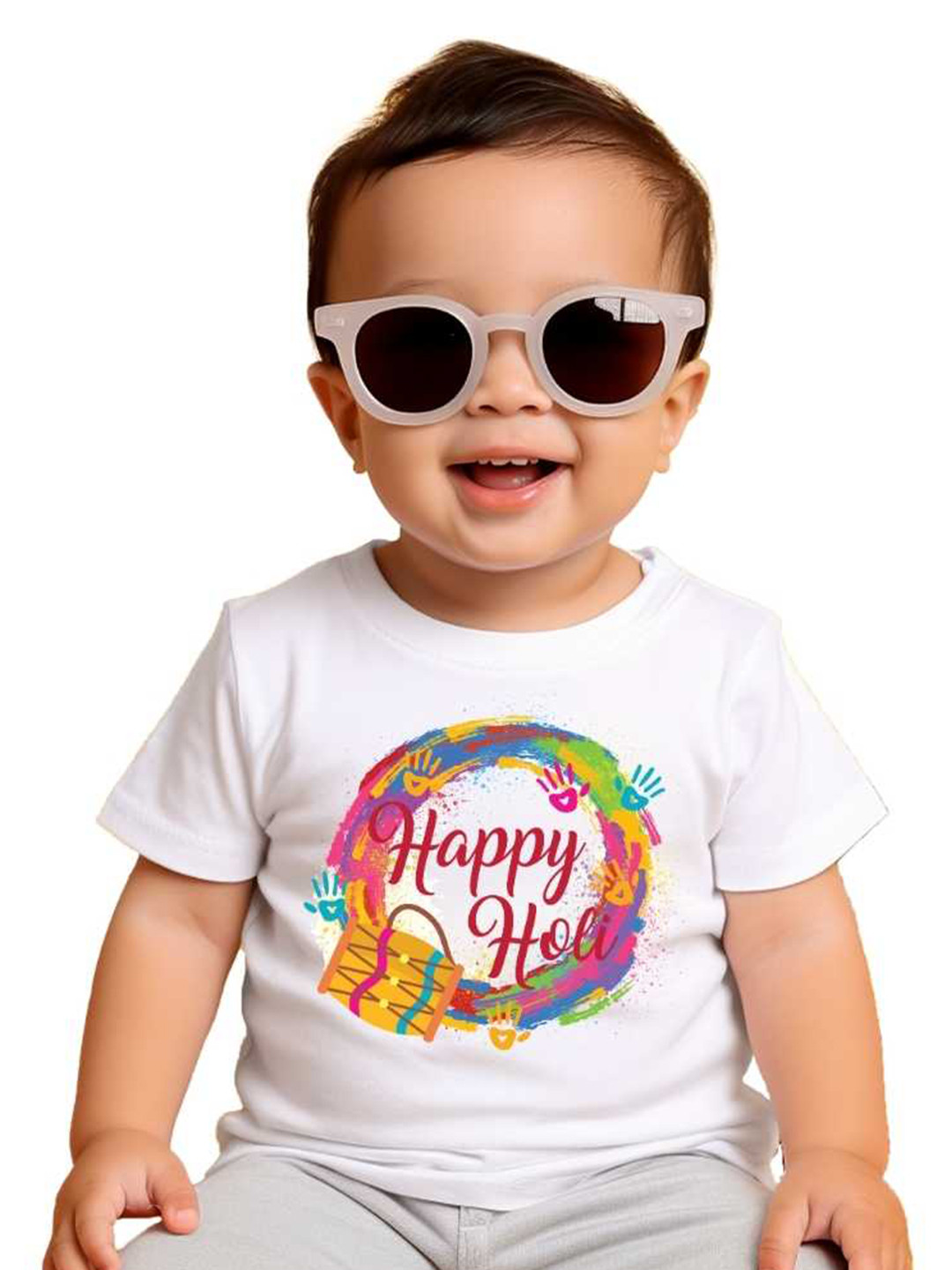 

KNITROOT Kids Typography Printed Round Neck T-shirt, White