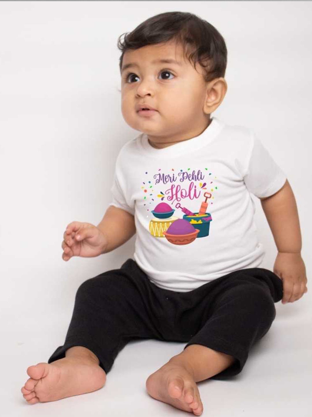 

KNITROOT Kids Typography Printed Round Neck T-shirt, White