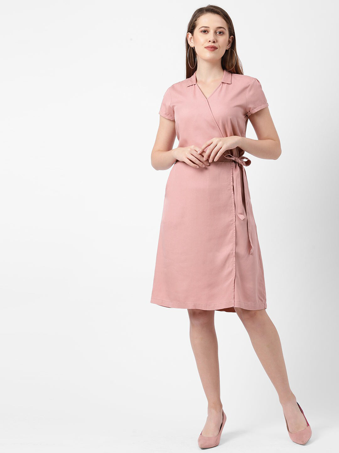 

Kraus Jeans V-Neck Wrap Dress, Pink