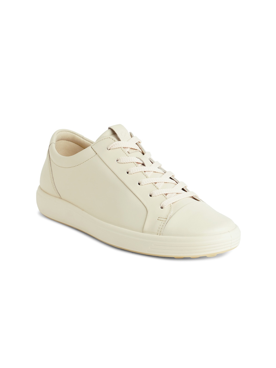 

ECCO Women Soft 7 Limestone Leather Regular Sneakers, Beige