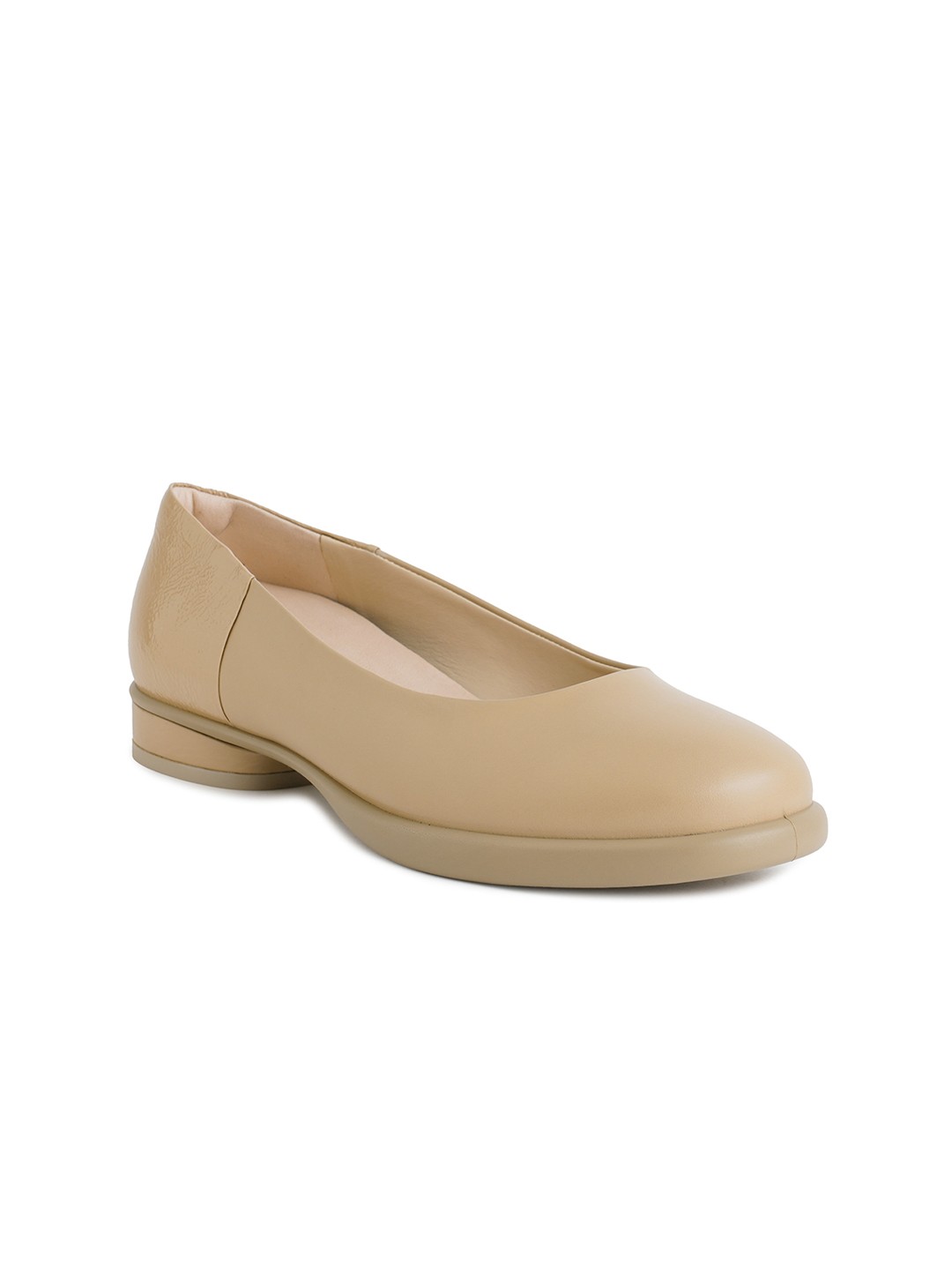 

ECCO Womens Sculpted Lx Nude Leather Extra Wide Ballerinas, Beige