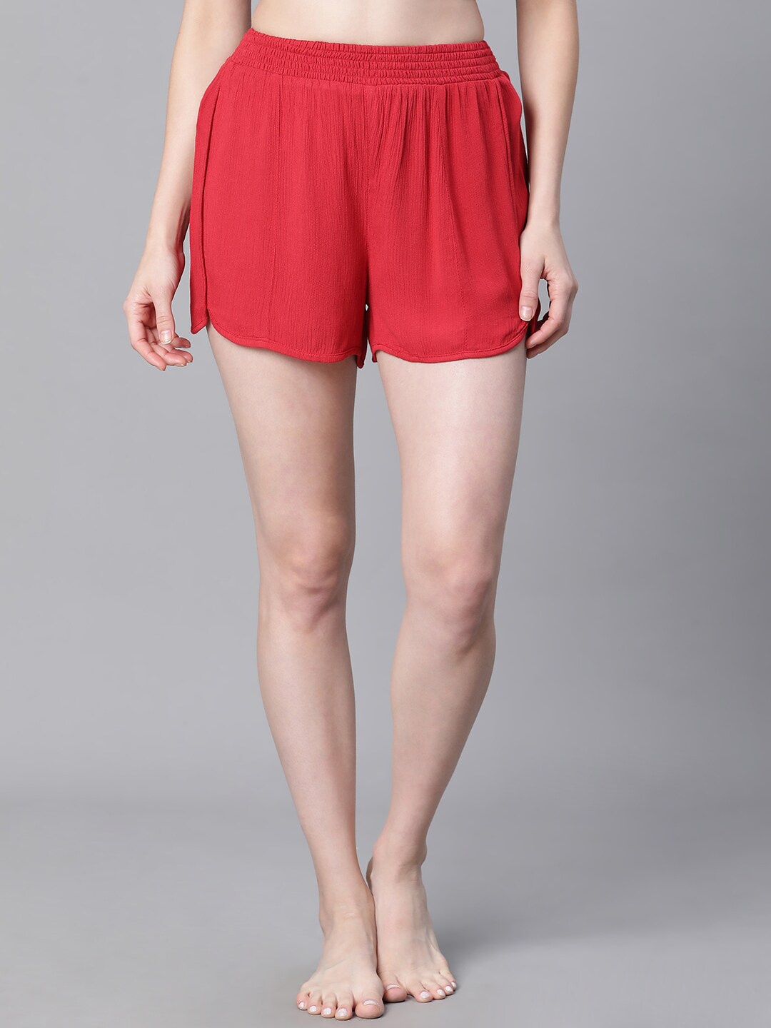 

Oxolloxo Women Lounge Shorts, Red