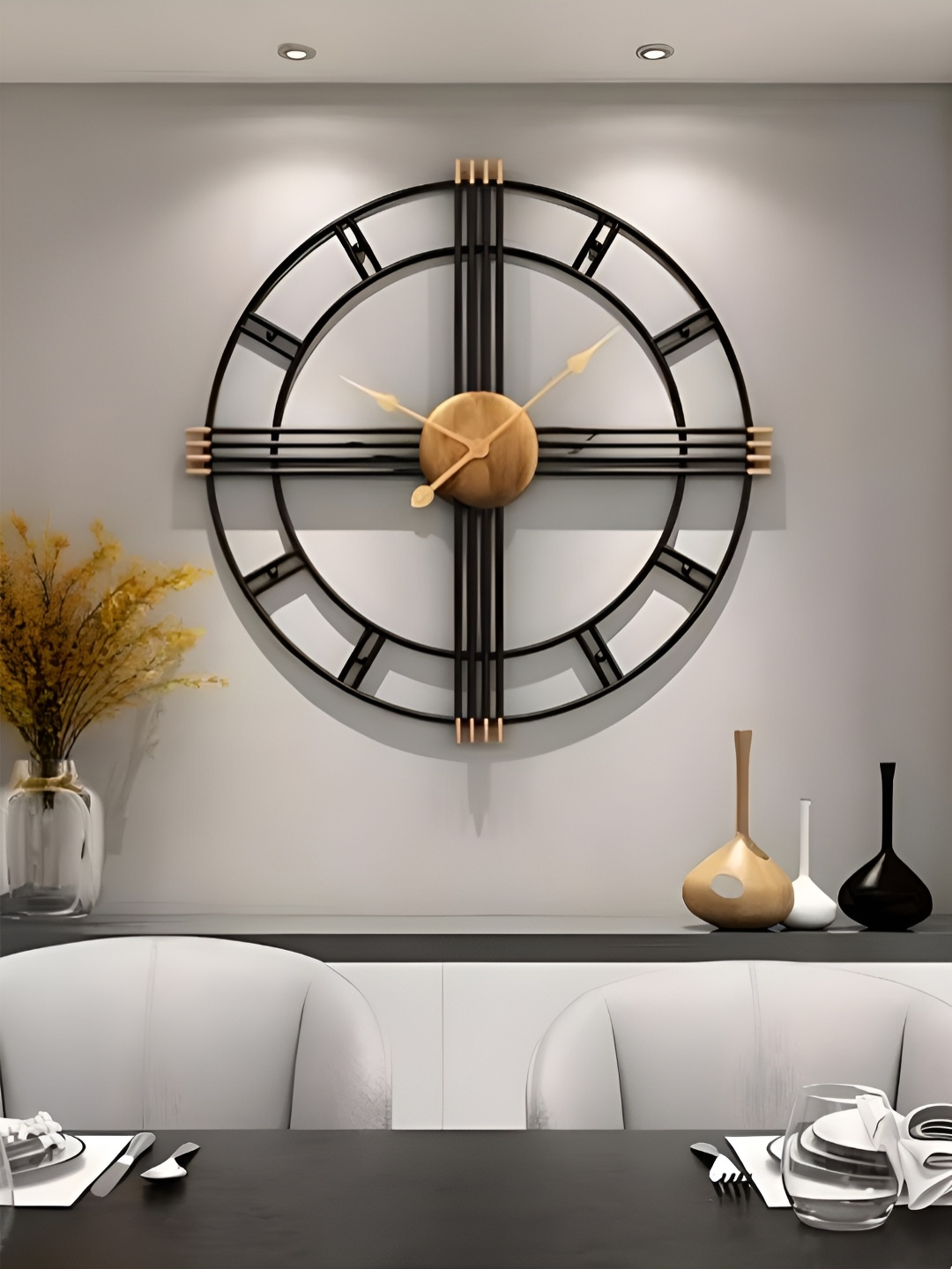 

The Art House Black & Brown Abstract Shaped Traditional Wall Clock