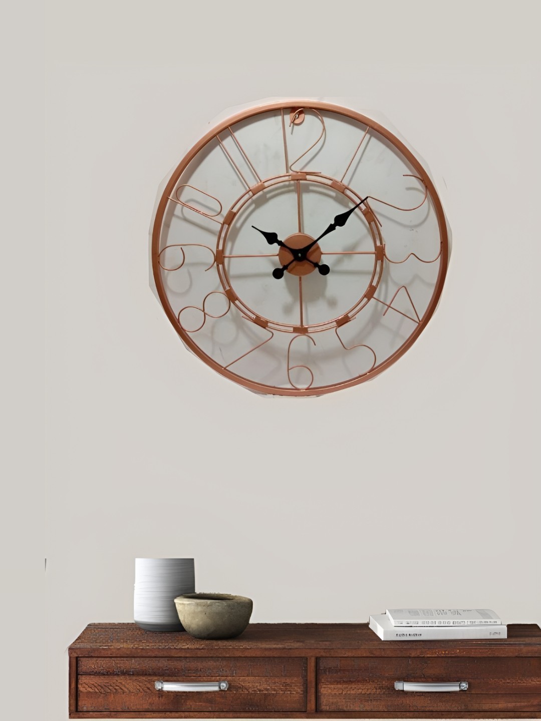 

The Art House Brown & Black Printed Abstract Shaped Traditional Wall Clock