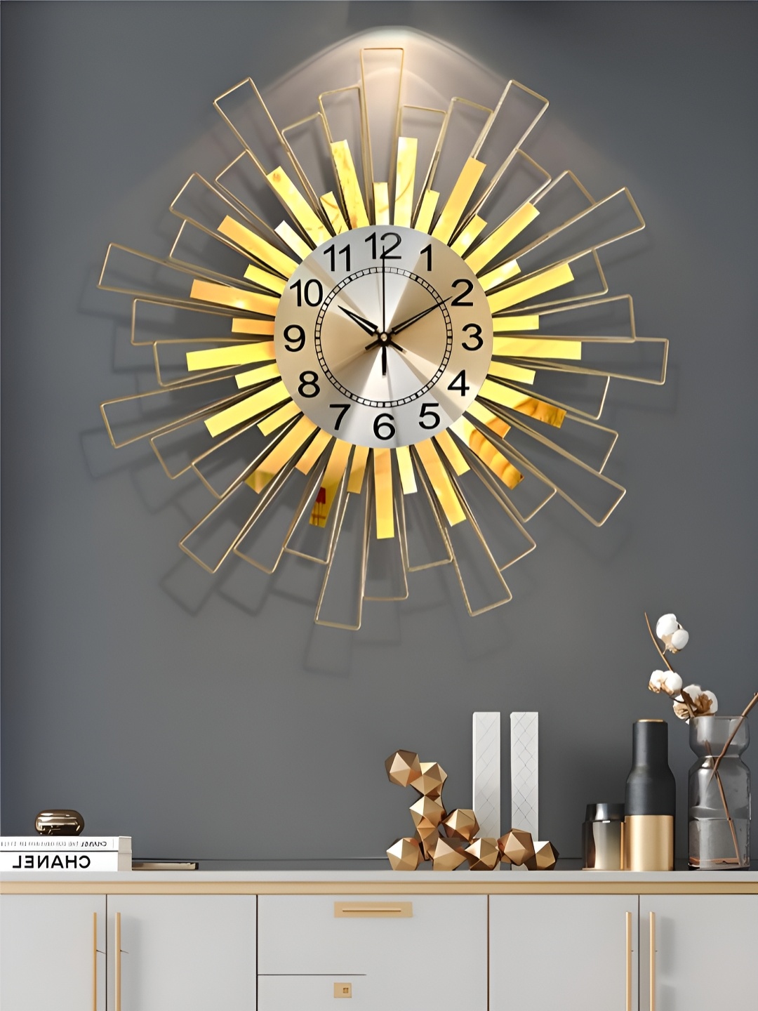 

The Art House Yellow & White Abstract Shaped Traditional Wall Clock
