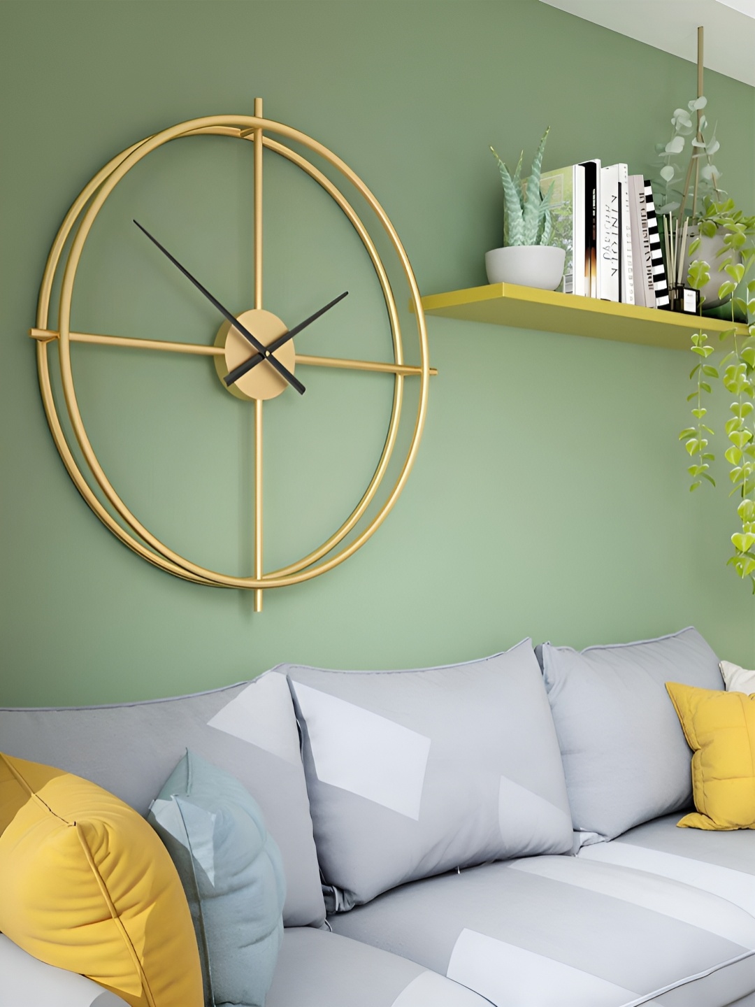 

The Art House Black & Yellow Abstract Shaped Traditional Wall Clock