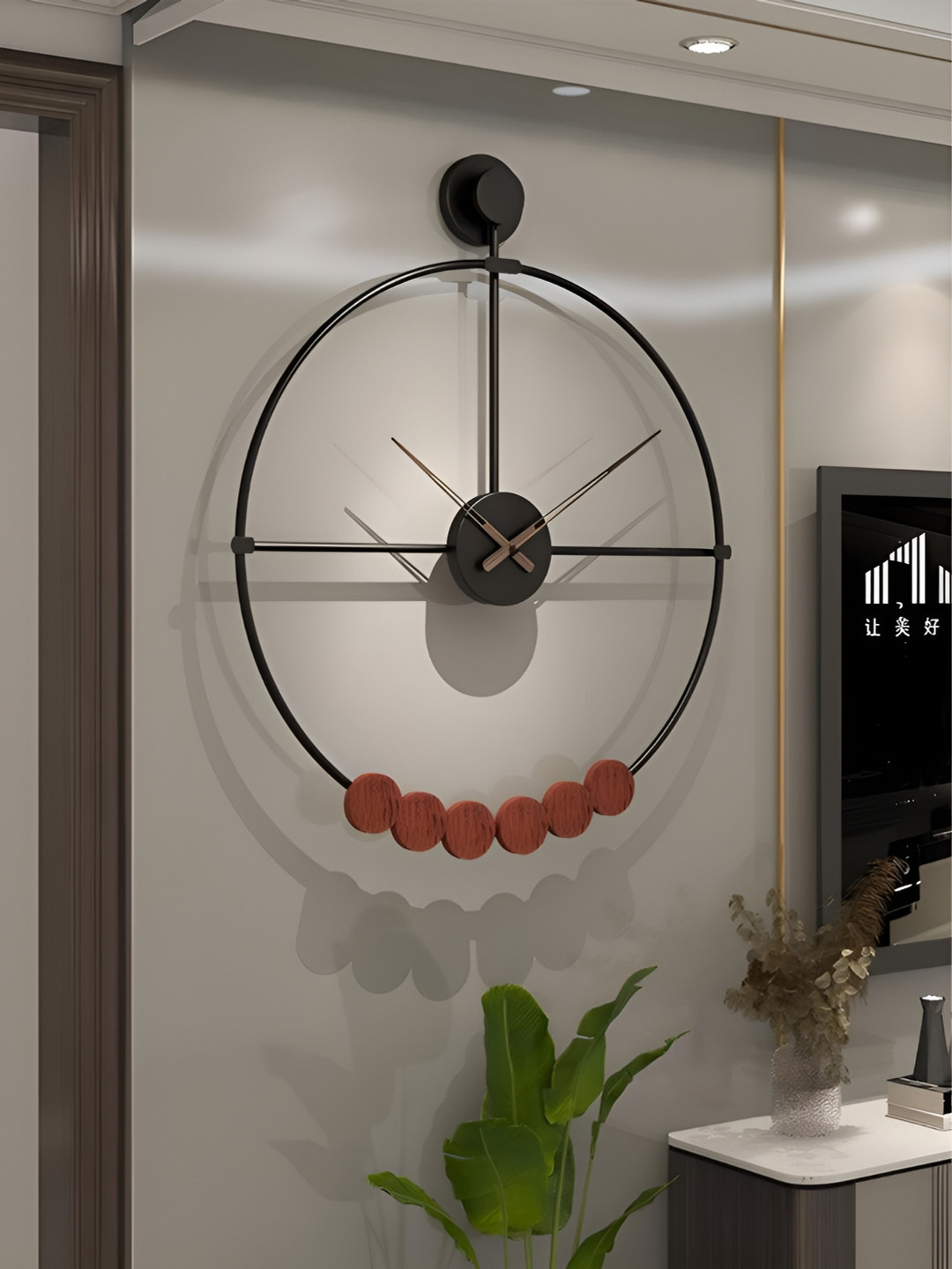 

The Art House Black & Brown Abstract Shaped Traditional Wall Clock