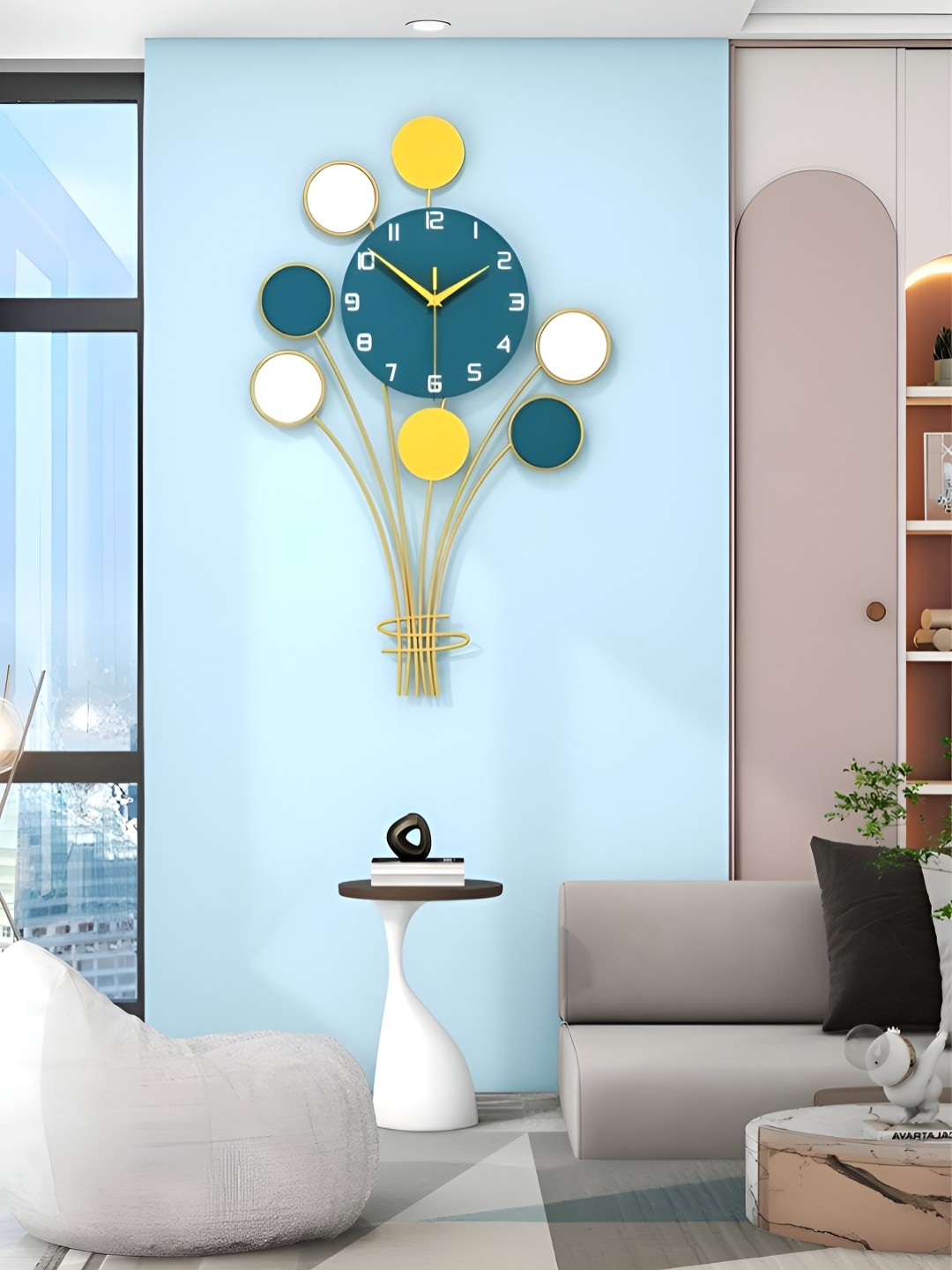 

The Art House Green & White Abstract Shaped Traditional Wall Clock