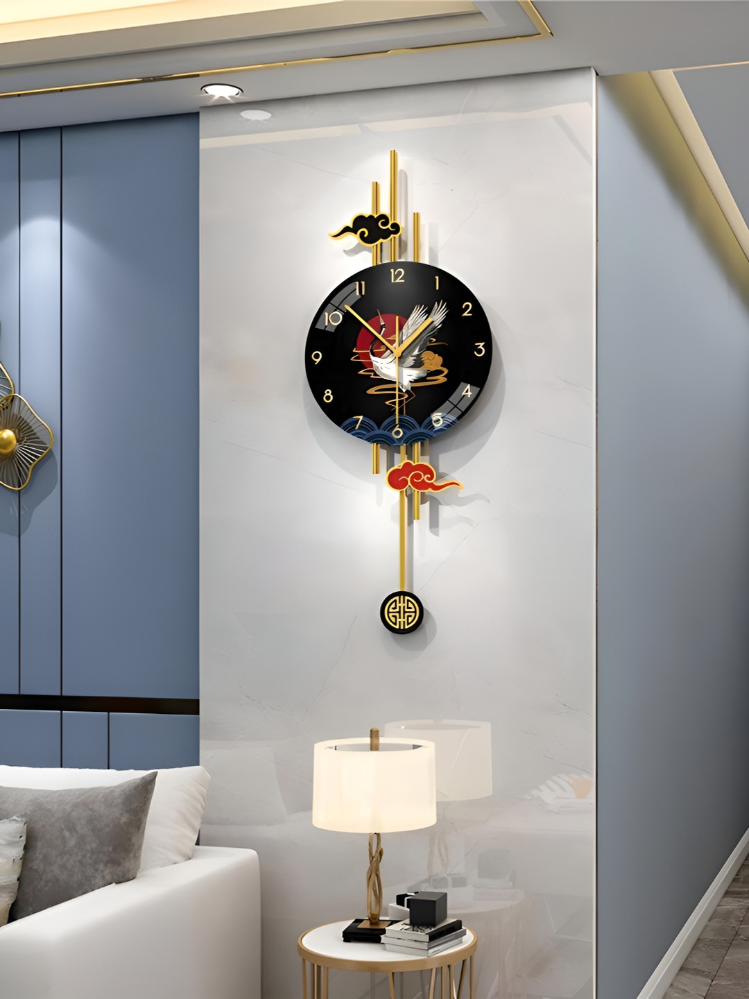 

The Art House Black & Red Printed Traditional Wall Clock
