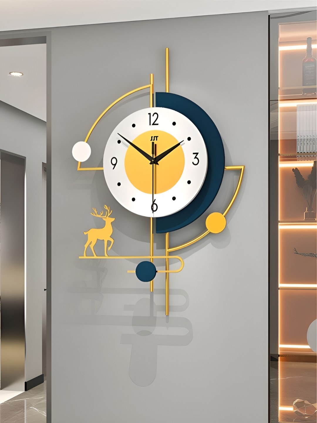 

The Art House White & Black Colourblocked Abstract Shaped Traditional Wall Clock