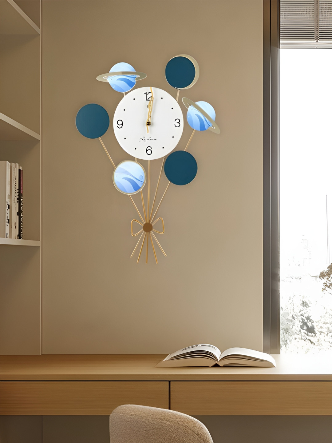 

The Art House White & Blue Printed Traditional Wall Clock