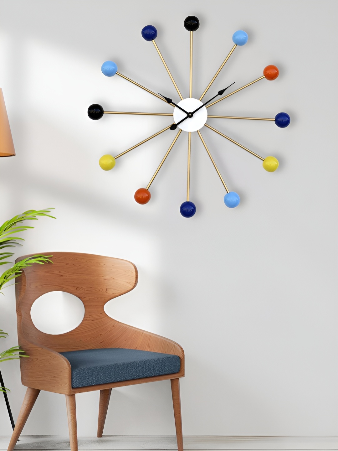 

The Art House Blue & Red Abstract Shaped Traditional Wall Clock