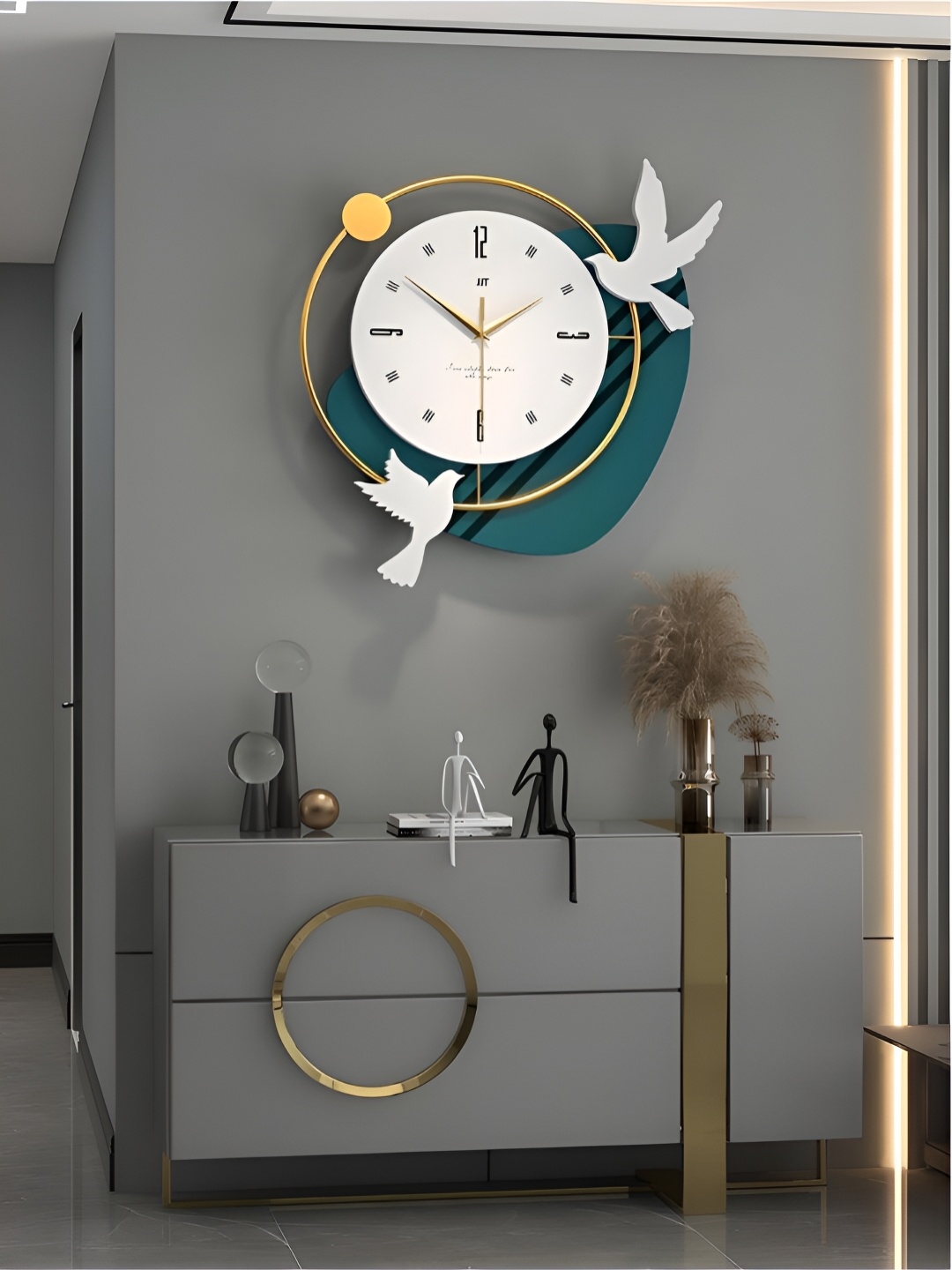 

The Art House White & Blue Abstract Shaped Contemporary Metal Wall Clock