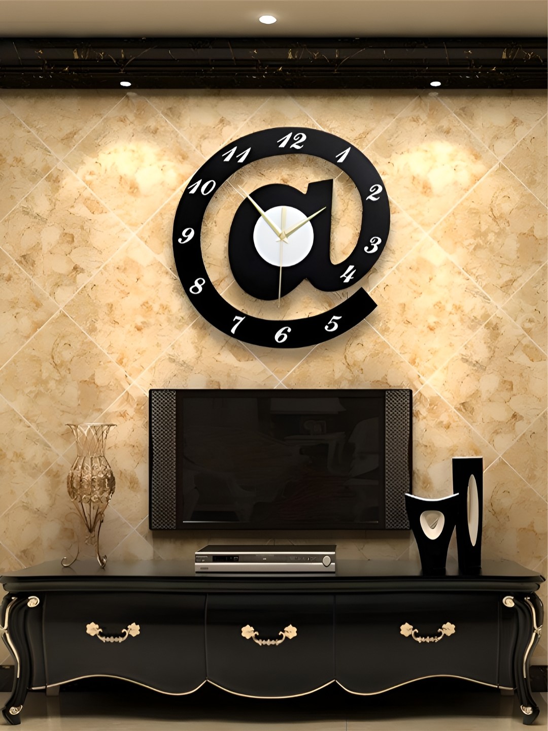 

The Art House Black & White Abstract Shaped Traditional Wall Clock