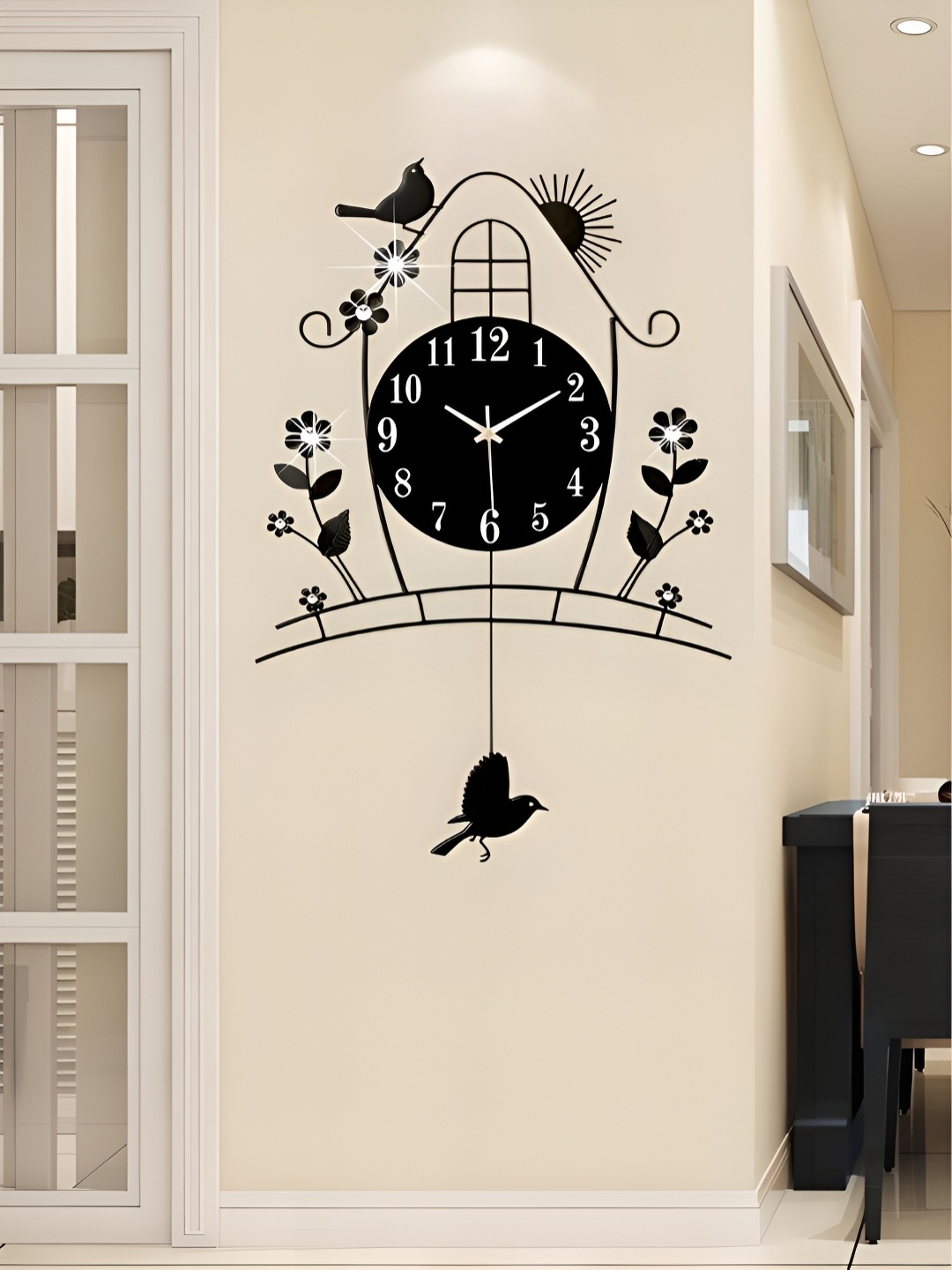 

The Art House Black Abstract Shaped Traditional Wall Clock