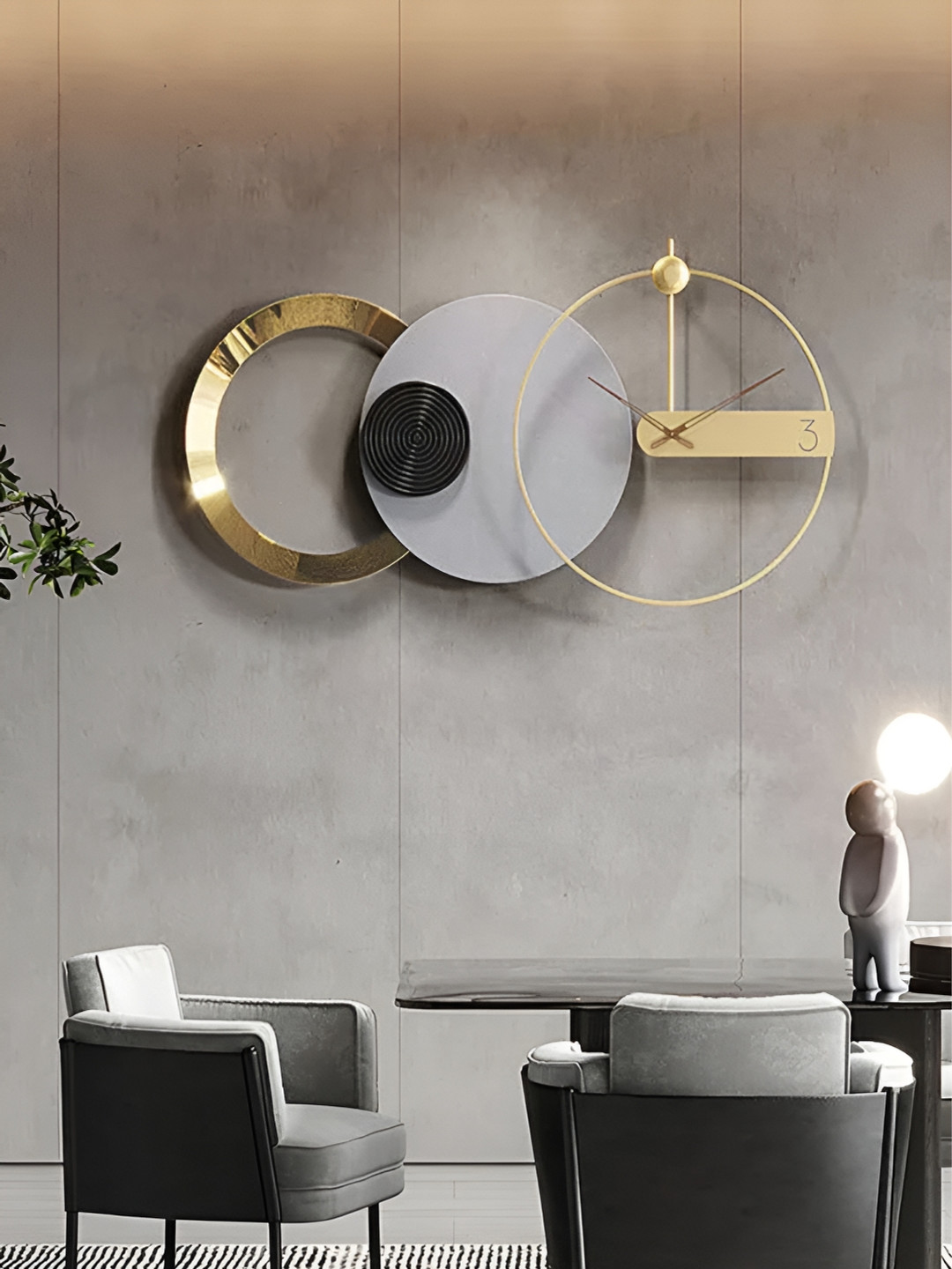 

The Art House White & Black Colourblocked Traditional Wall Clock