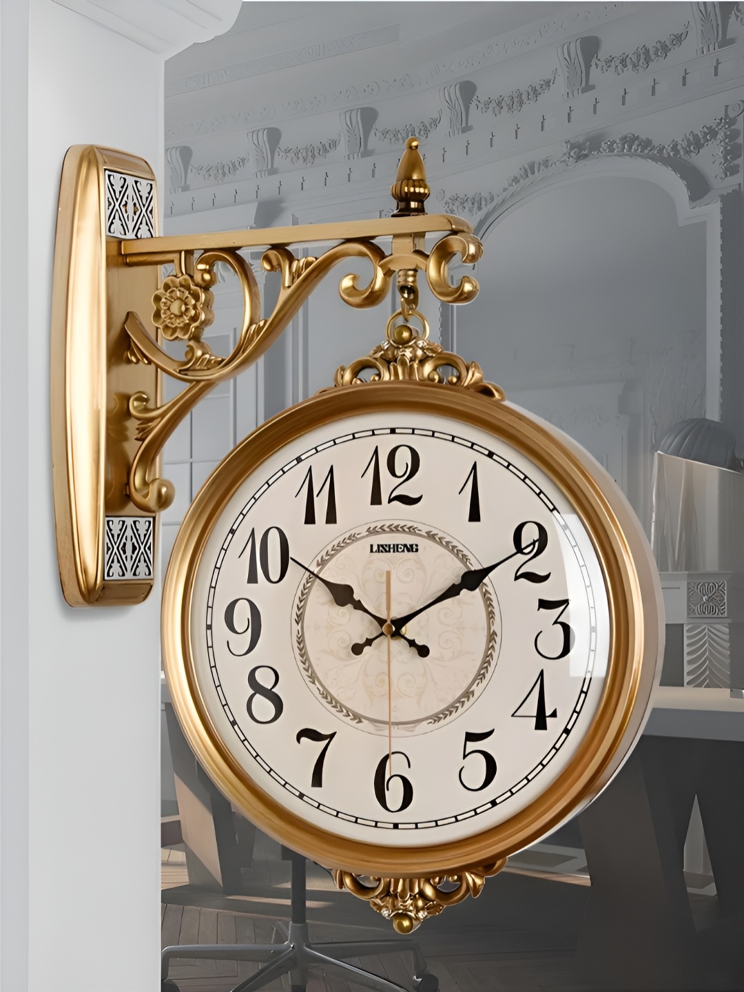 

The Art House Gold-Toned & White Abstract Shaped Vintage Wall Clock