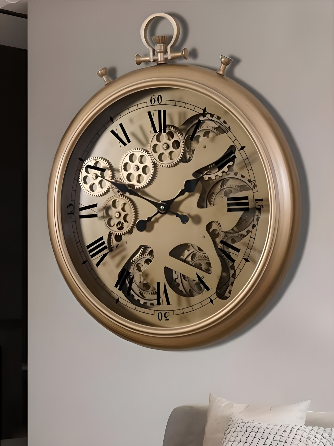 

The Art House Gold-Toned Textured Abstract Shaped Traditional Wall Clock