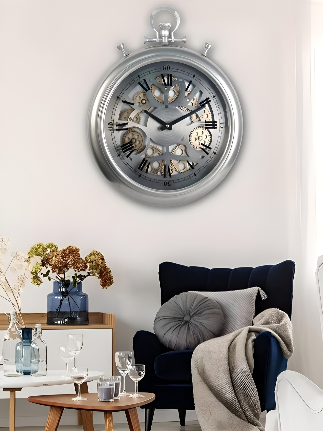 

The Art House Grey Textured Abstract Shaped Traditional Wall Clock