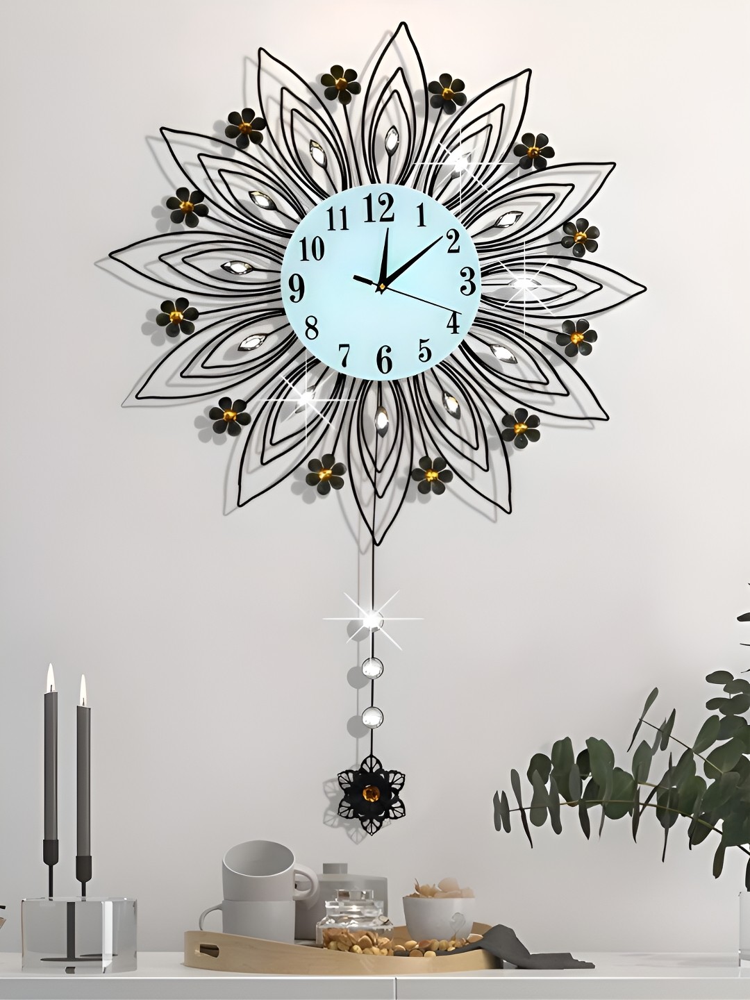 

The Art House Blue & Black Embellished Abstract Shaped Contemporary Wall Clock