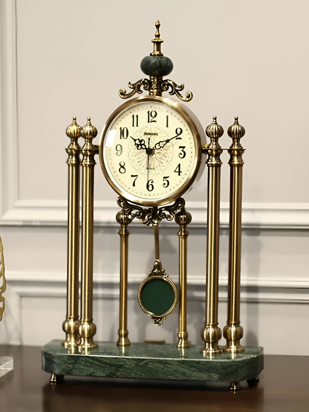 

The Art House Gold-Toned Abstract Shaped Traditional Table Clock