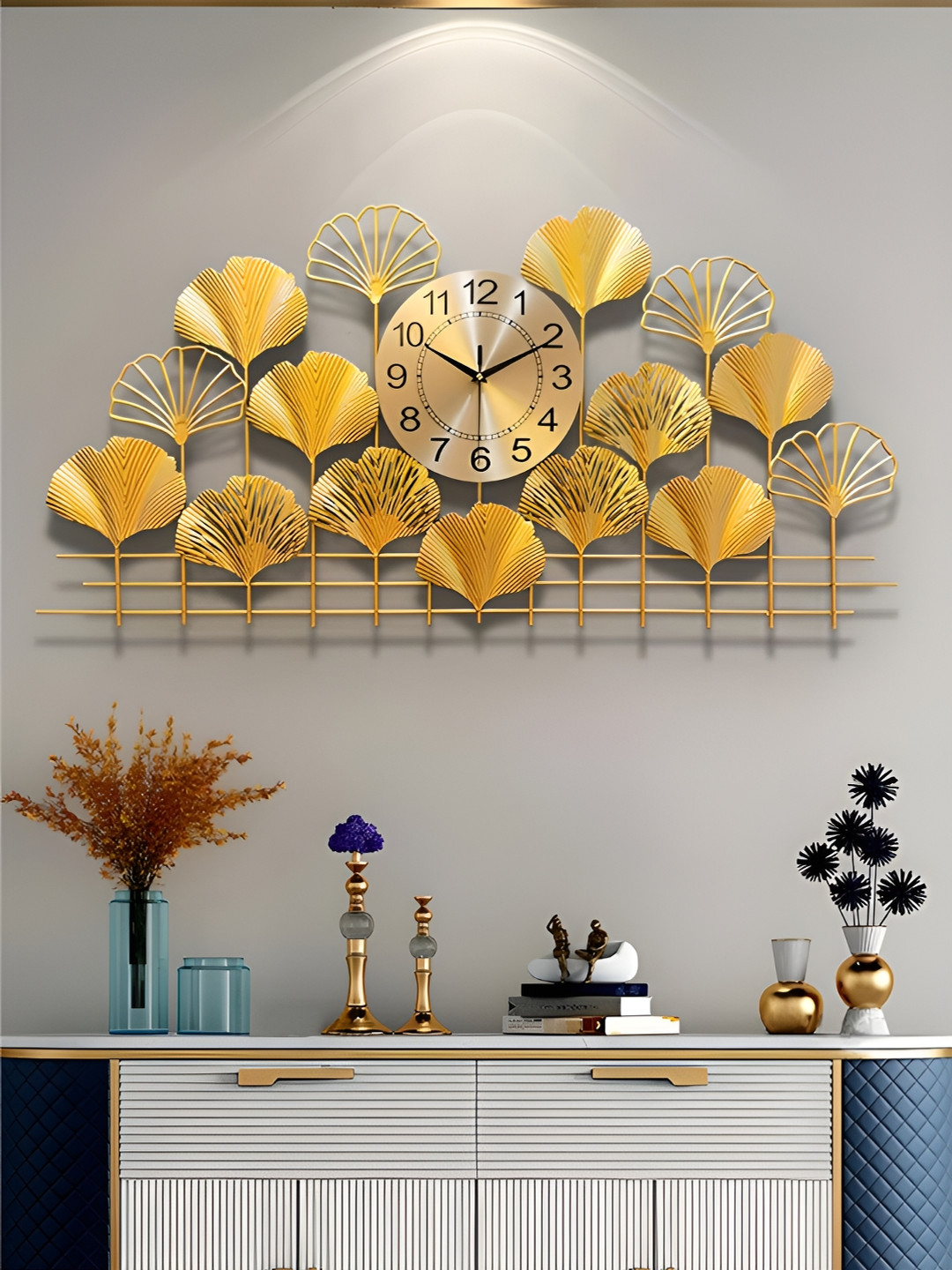 

The Art House Gold Toned Abstract Shaped Traditional Wall Clock