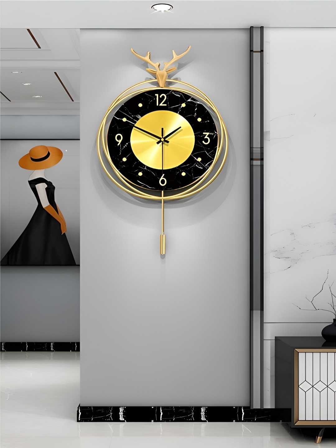 

The Art House Black & Yellow Round Shaped ContemporaryWall Clock