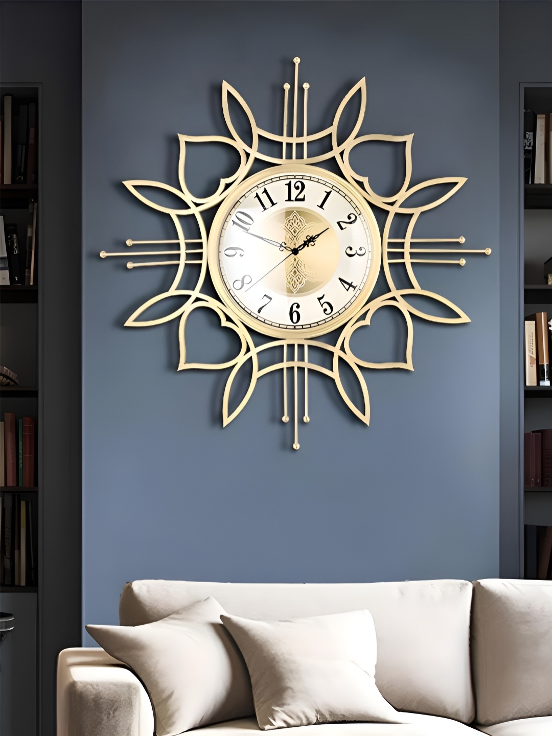 

The Art House White & Gold Toned Abstract Shaped Traditional Wall Clock