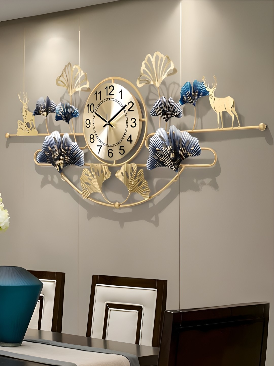 

The Art House Gold-Toned & Grey Embellished Abstract Shaped Wall Clock