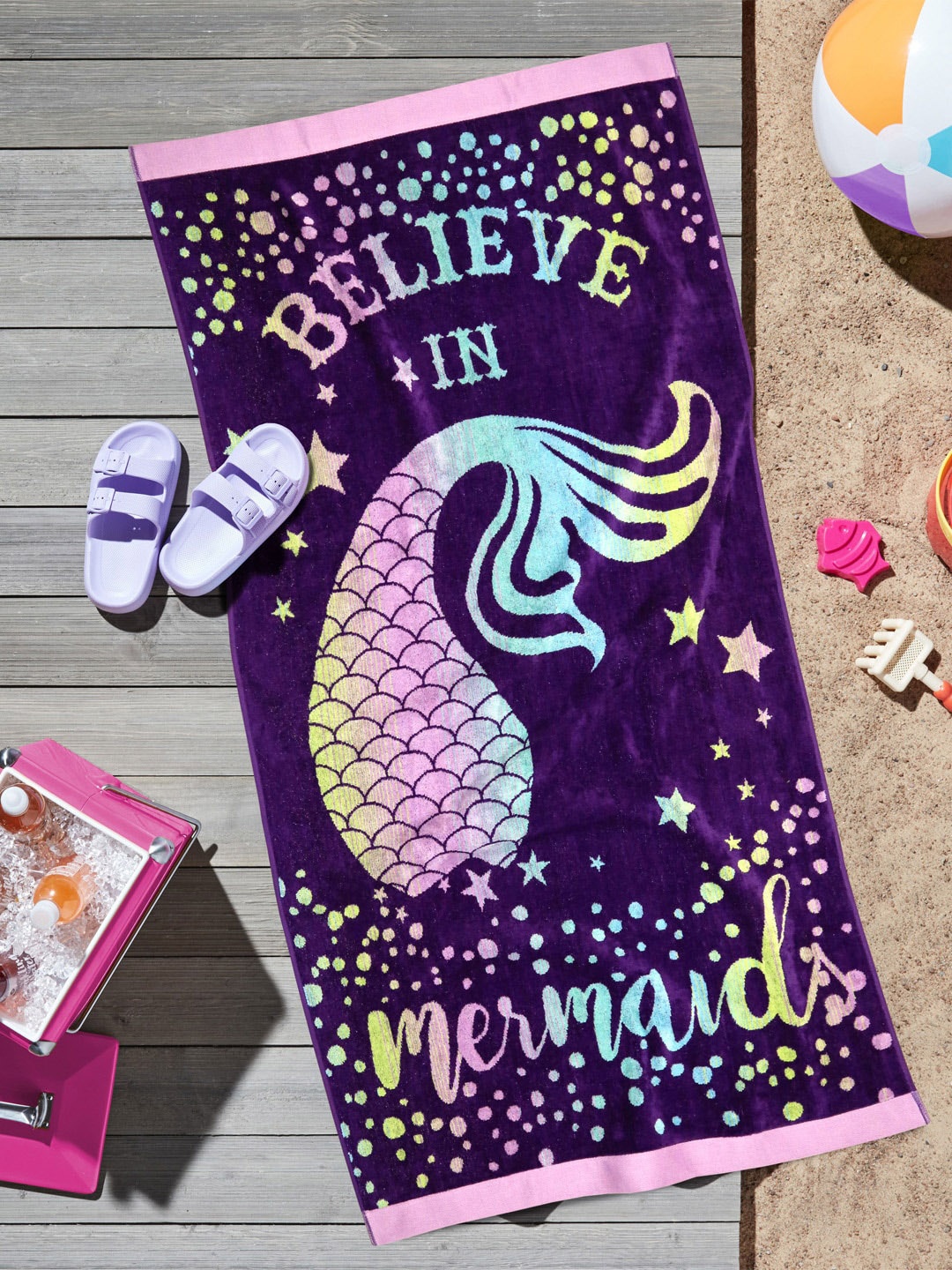 

MYTRIDENT Purple Cotton Trident Classic Aqua Fashion Bath Towel