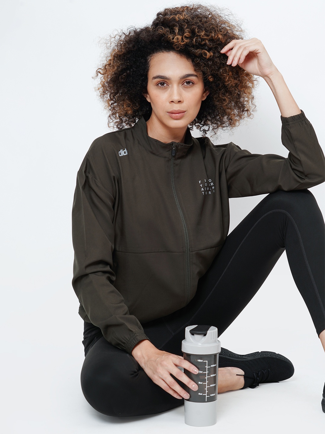 

DIDA Mock Collar Long Sleeves Lightweight Dry Fit Training Sporty Jacket, Green