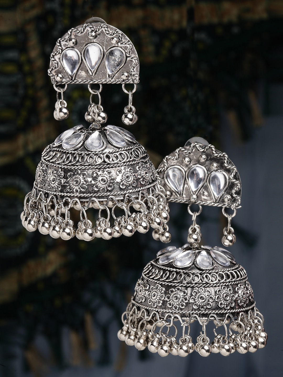 

CHUI MUI Dome Shaped Jhumkas, Silver